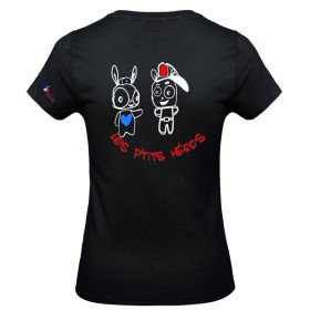 LES P'TITS HEROS TEE-SHIRT FEDERATION NOIR ADULTE FEMME
