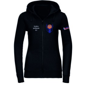 AMICALE BASKET PECQUENCOURT : SWEAT CAPUCHE ZIPPÉ FEMME