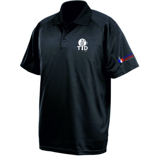 TENNIS DE TABLE DOUAI : POLO UNISEXE NOIR PERFORMANCE AIRCOOL